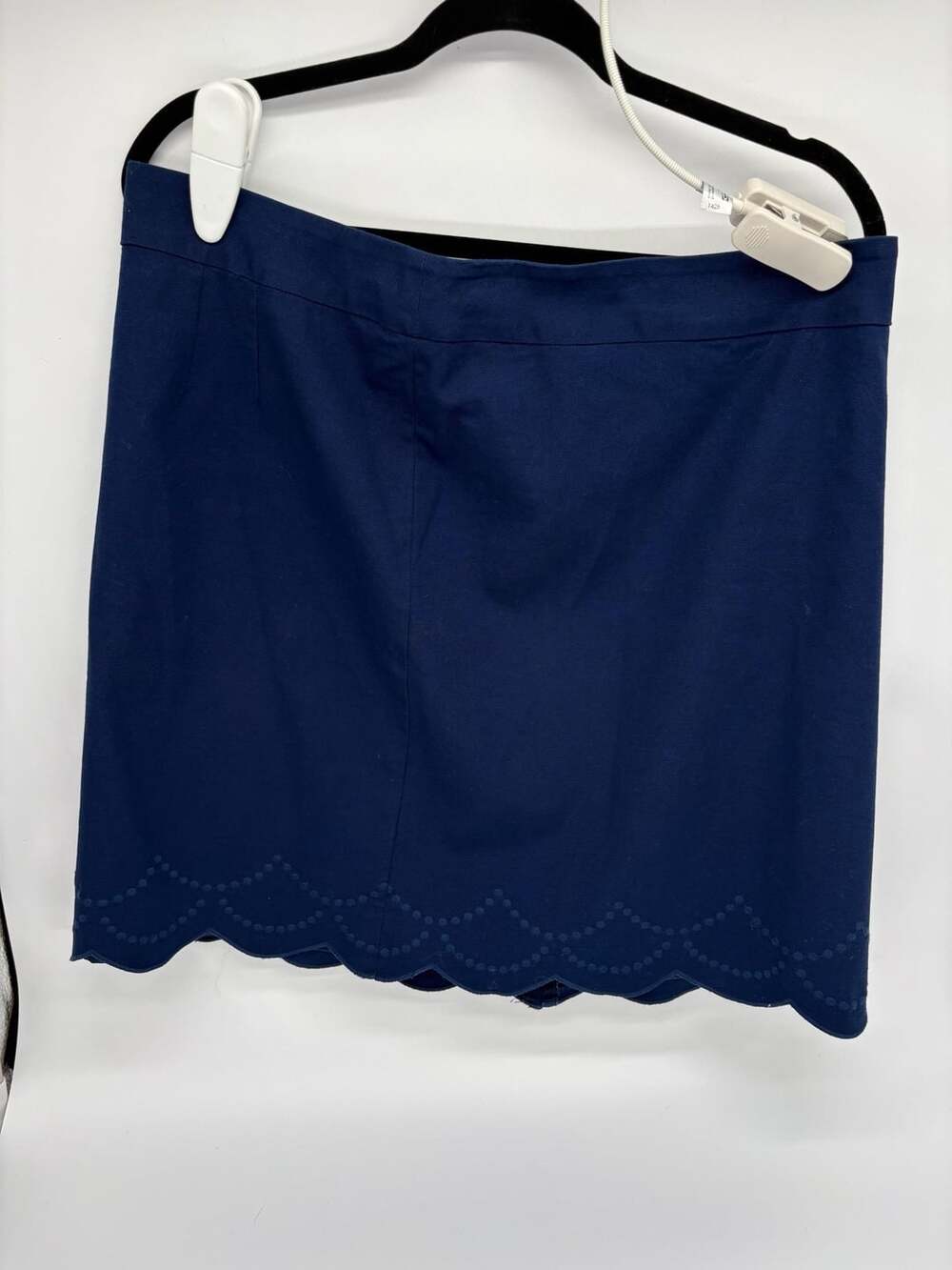 Talbots Navy Skirt Size 14P Scalloped Hem